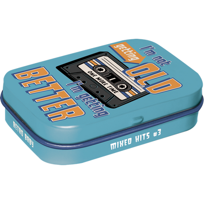 I'm not getting old cassette, isolated Pillendose product view with transparent background.