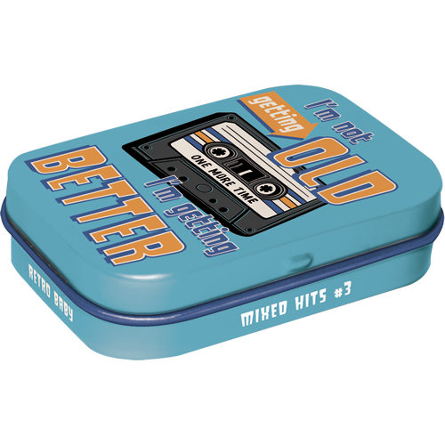 I'm not getting old cassette, isolated Pillendose product view with transparent background.