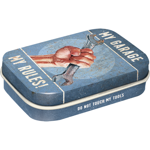 My Garage - My Tools & Rules, isolated Pillendose product view with transparent background.