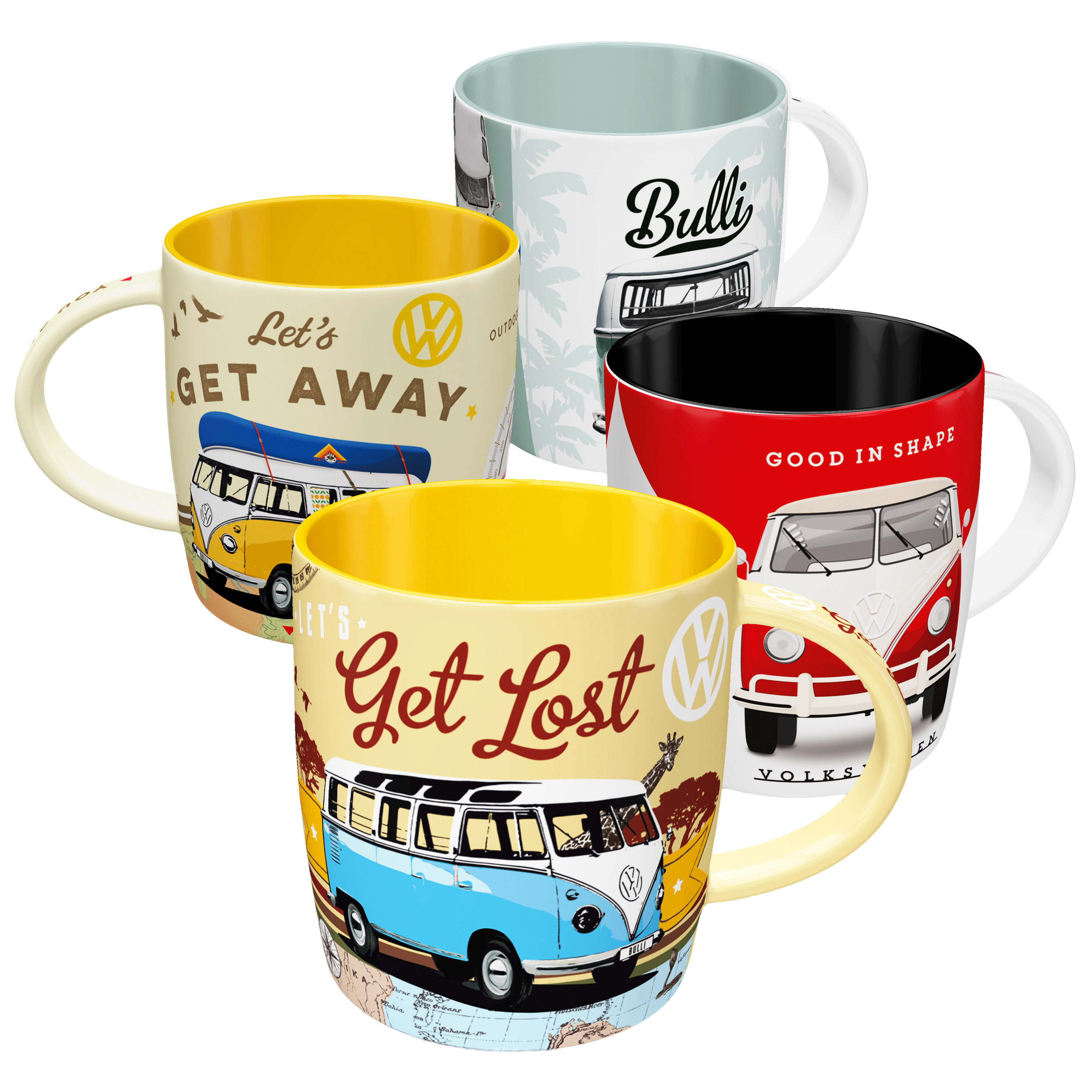 Volkswagen VW Bulli Tassen Geschenkbox – Roadtrip 4er-Set