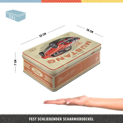Storage Tin Flat "Ford Mustang - GT 1967 Red"