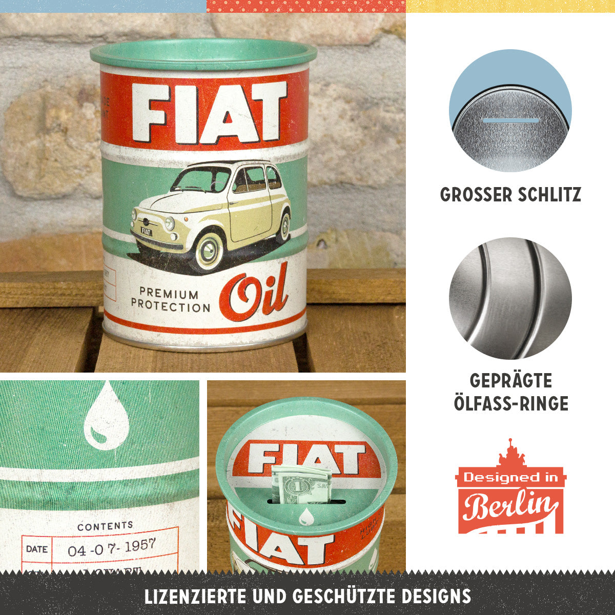 Money Box Oil Barrel "Fiat - Premium Protection Oil"