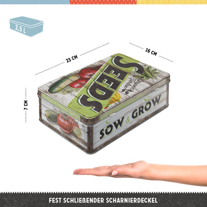 Storage Tin Flat "Garden Seeds"