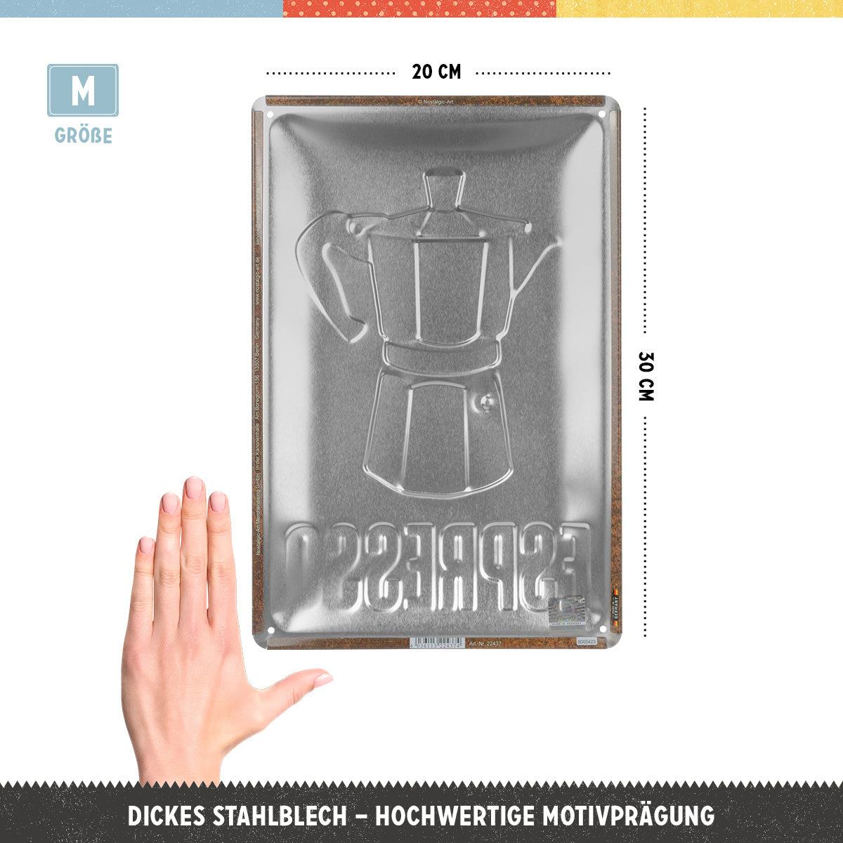 Tin Sign 20 x 30 cm "Espresso"