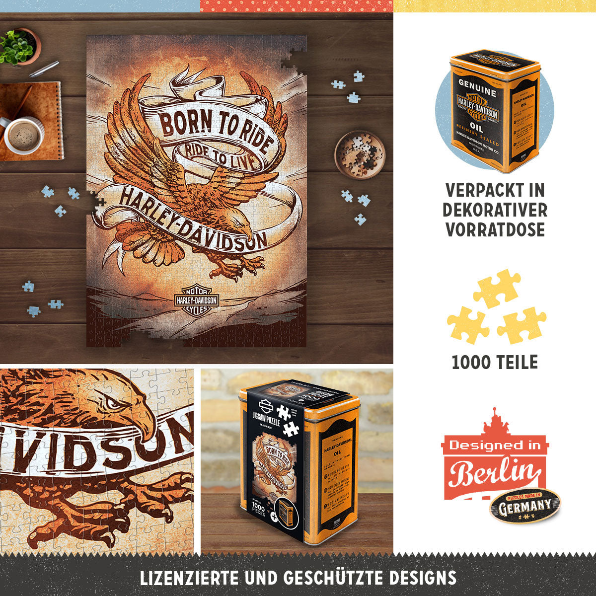 Puzzle "Harley-Davidson - Born to Ride Eagle 3"