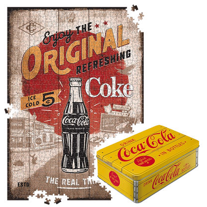 Coca-Cola Retro Puzzle 1000 Teile, in Vintage-Metalldose